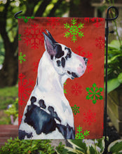 Load image into Gallery viewer, Great Dane Red and Green Snowflakes Holiday Christmas Garden Flag – Decorative Outdoor Yard Flag