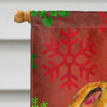 Load image into Gallery viewer, Whippet Red and Green Snowflakes Holiday Christmas Flag Canvas House Size