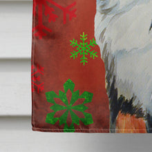 Load image into Gallery viewer, Bernese Mountain Dog Red Snowflakes Holiday Christmas Flag Canvas House Size