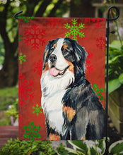 Load image into Gallery viewer, Bernese Mountain Dog Red  Green Snowflakes Holiday Christmas Garden Flag – Decorative Outdoor Yard Flag