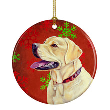 Load image into Gallery viewer, Labrador Red Snowflake Holiday Christmas Ornament - Round Ceramic Ornament – Artist-Designed Keepsake Decoration LH9338