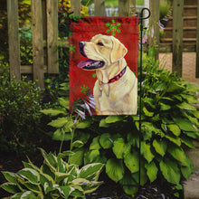 Load image into Gallery viewer, Labrador Red and Green Snowflakes Holiday Christmas Garden Flag – Decorative Outdoor Yard Flag