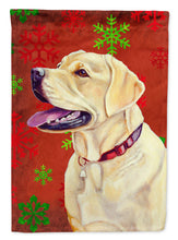 Load image into Gallery viewer, Labrador Red and Green Snowflakes Holiday Christmas Garden Flag – Decorative Outdoor Yard Flag