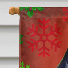 Load image into Gallery viewer, Schipperke Red and Green Snowflakes Holiday Christmas Flag Canvas House Size