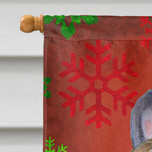Load image into Gallery viewer, French Bulldog Red Green Snowflake Holiday Christmas Flag Canvas House Size
