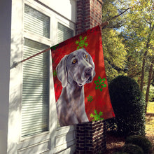 Load image into Gallery viewer, Weimaraner Red Green Snowflakes Christmas Flag Canvas House Size