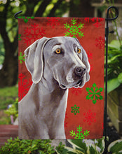 Load image into Gallery viewer, Weimaraner Red and Green Snowflakes Holiday Christmas Garden Flag – Decorative Outdoor Yard Flag