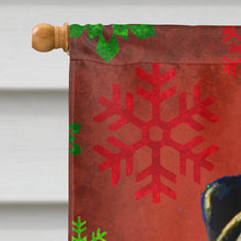 Load image into Gallery viewer, Pug Red and Green Snowflakes Holiday Christmas Flag Canvas House Size