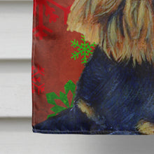 Load image into Gallery viewer, Brussels Griffon Red  Green Snowflakes Holiday Christmas Flag Canvas House Size
