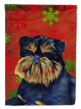 Load image into Gallery viewer, Brussels Griffon Red  Green Snowflakes Holiday Christmas Flag Canvas House Size