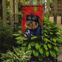 Load image into Gallery viewer, Brussels Griffon Red and Green Snowflakes Holiday Christmas Garden Flag – Decorative Outdoor Yard Flag