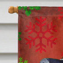 Load image into Gallery viewer, Leonberger Red and Green Snowflakes Holiday Christmas Flag Canvas House Size