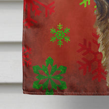 Load image into Gallery viewer, Leonberger Red and Green Snowflakes Holiday Christmas Flag Canvas House Size