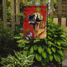 Load image into Gallery viewer, Leonberger Red and Green Snowflakes Holiday Christmas Garden Flag – Decorative Outdoor Yard Flag