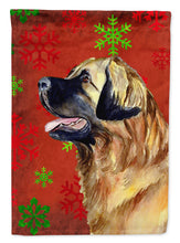 Load image into Gallery viewer, Leonberger Red and Green Snowflakes Holiday Christmas Garden Flag – Decorative Outdoor Yard Flag