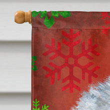 Load image into Gallery viewer, Old English Sheepdog Red Snowflakes Holiday Christmas Flag Canvas House Size