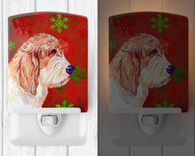 Load image into Gallery viewer, Petit Basset Griffon Vendeen Red Green Snowflake Christmas Ceramic Night Light LH9352CNL