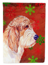 Load image into Gallery viewer, Petit Basset Griffon Vendeen Red Green Snowflake Christmas Garden Flag – Decorative Outdoor Yard Flag