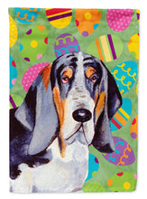 Load image into Gallery viewer, Basset Hound Easter Eggtravaganza Garden Flag - Outdoor Decorative Yard Flag