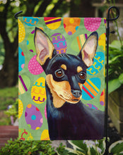 Load image into Gallery viewer, Min Pin Easter Eggtravaganza Garden Flag - Outdoor Decorative Yard Flag