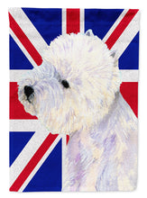 Load image into Gallery viewer, Westie with English Union Jack British Flag Flag Canvas House Size LH9467CHF