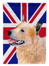 Load image into Gallery viewer, Australian Cattle Dog with English Union Jack British Flag Flag Canvas House Size LH9469CHF