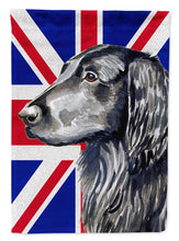Load image into Gallery viewer, Flat Coated Retriever with English Union Jack British Flag Flag Canvas House Size LH9473CHF