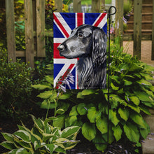 Load image into Gallery viewer, Flat Coated Retriever with English Union Jack British Flag Garden Flag - Outdoor Decorative Yard Flag