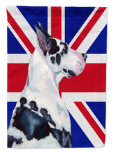 Load image into Gallery viewer, Great Dane with English Union Jack British Flag Flag Canvas House Size LH9478CHF