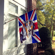 Load image into Gallery viewer, Basset Hound with English Union Jack British Flag Flag Canvas House Size LH9479CHF