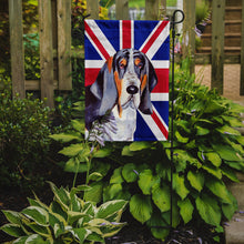 Load image into Gallery viewer, Basset Hound with English Union Jack British Flag Garden Flag - Outdoor Decorative Yard Flag