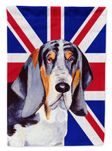 Load image into Gallery viewer, Basset Hound with English Union Jack British Flag Garden Flag - Outdoor Decorative Yard Flag