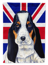 Load image into Gallery viewer, Basset Hound with English Union Jack British Flag Flag Canvas House Size LH9481CHF