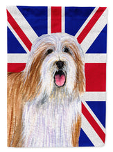 Load image into Gallery viewer, Bearded Collie with English Union Jack British Flag Garden Flag - Outdoor Decorative Yard Flag