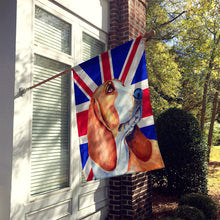 Load image into Gallery viewer, Basset Hound with English Union Jack British Flag Flag Canvas House Size LH9484CHF