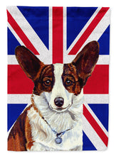 Load image into Gallery viewer, Corgi with English Union Jack British Flag Flag Canvas House Size LH9485CHF