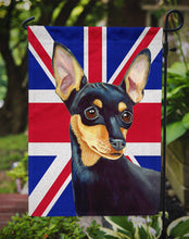 Load image into Gallery viewer, Min Pin with English Union Jack British Flag Garden Flag - Outdoor Decorative Yard Flag LH9487GF
