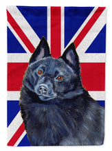 Load image into Gallery viewer, Schipperke with English Union Jack British Flag Garden Flag - Outdoor Decorative Yard Flag LH9491GF