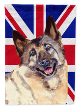 Load image into Gallery viewer, Norwegian Elkhound with English Union Jack British Flag Garden Flag - Outdoor Decorative Yard Flag