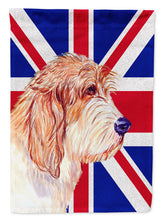 Load image into Gallery viewer, Petit Basset Griffon Vendeen PBGV with English Union Jack British Flag Garden Flag - Outdoor Decorative Yard Flag