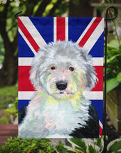 Load image into Gallery viewer, Old English Sheepdog with English Union Jack British Flag Garden Flag – Decorative Outdoor Yard Flag LH9497GF