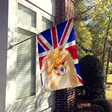Load image into Gallery viewer, Pomeranian with English Union Jack British Flag Flag Canvas House Size LH9498CHF