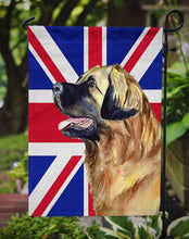 Load image into Gallery viewer, Leonberger with English Union Jack British Flag Garden Flag - Outdoor Decorative Yard Flag