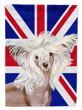 Load image into Gallery viewer, Chinese Crested with English Union Jack British Flag Flag Canvas House Size LH9501CHF