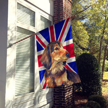 Load image into Gallery viewer, Dachshund with English Union Jack British Flag Flag Canvas House Size LH9502CHF
