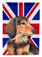 Load image into Gallery viewer, Dachshund with English Union Jack British Flag Flag Canvas House Size LH9502CHF