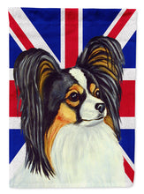 Load image into Gallery viewer, Papillon with English Union Jack British Flag Flag Canvas House Size LH9503CHF