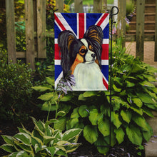 Load image into Gallery viewer, Papillon with English Union Jack British Flag Garden Flag - Outdoor Decorative Yard Flag LH9503GF
