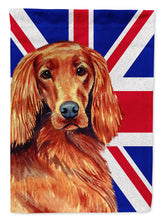 Load image into Gallery viewer, Irish Setter with English Union Jack British Flag Flag Canvas House Size LH9504CHF