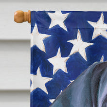 Load image into Gallery viewer, Black Great Dane Puppy USA Patriotic American Flag Flag Canvas House Size LH9544CHF